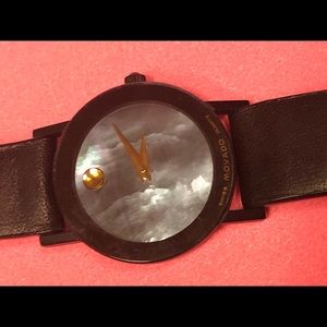 Vintage women’s Movado watch black leather